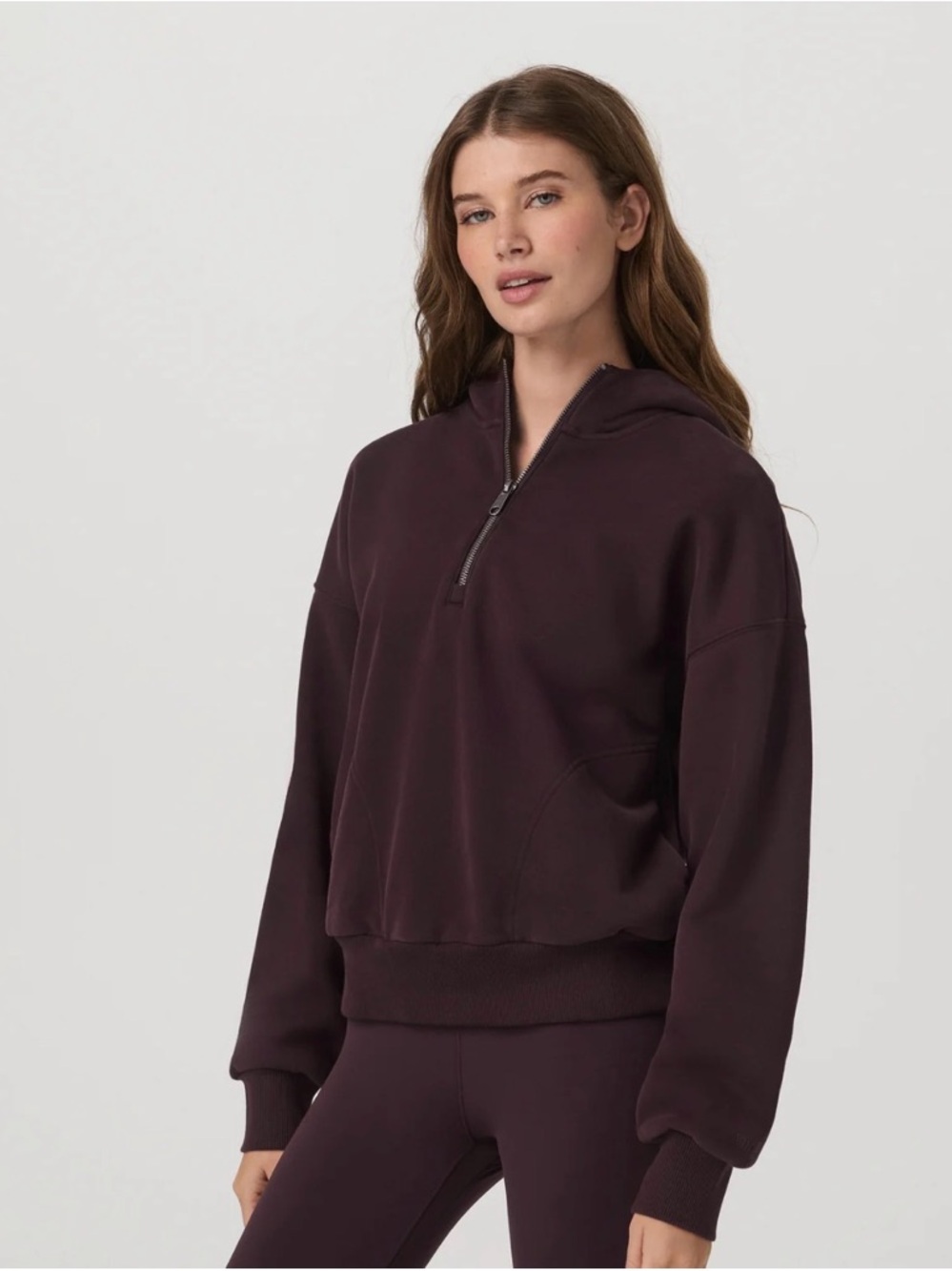 Vuori Restore Relaxed Half Zip Hoodie Raisin Medium – Like New